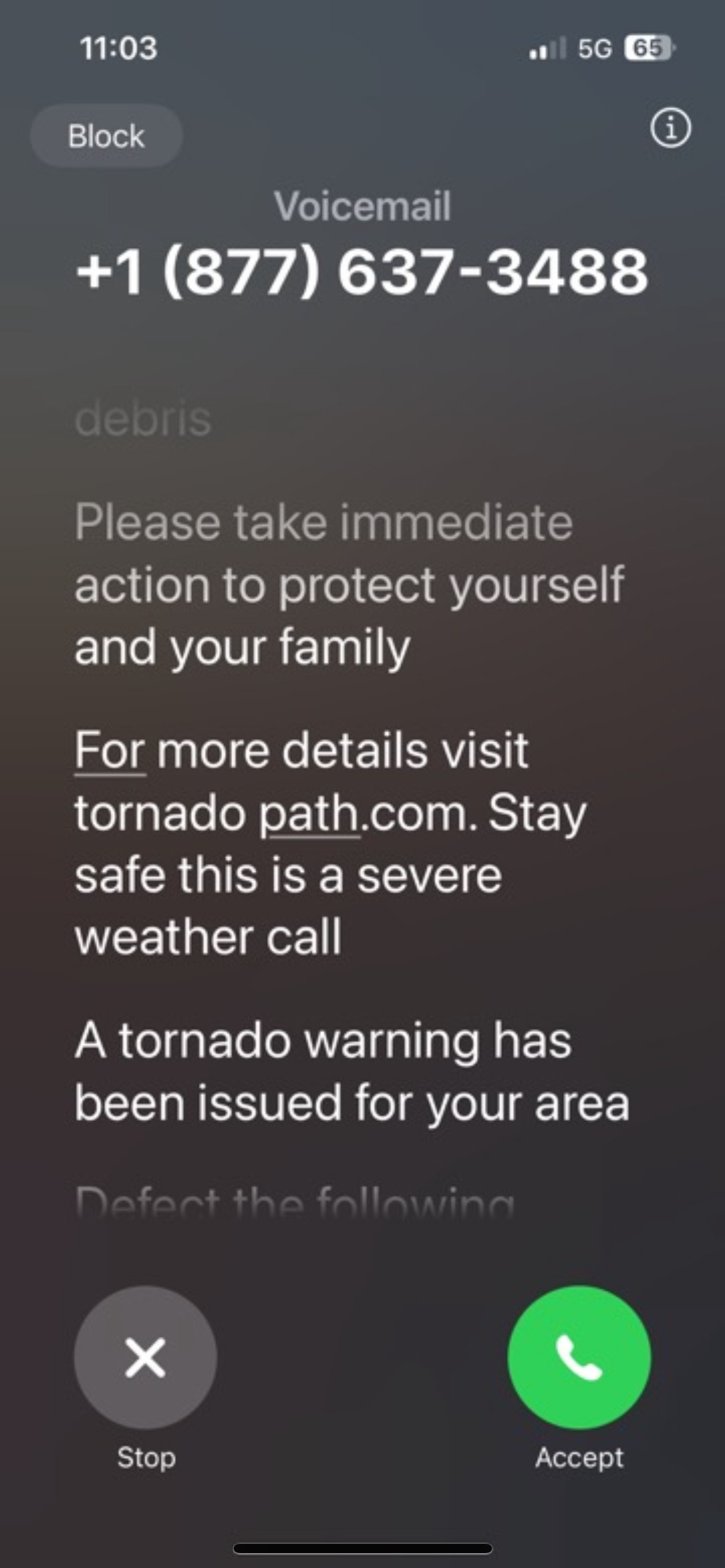 Phone call alert